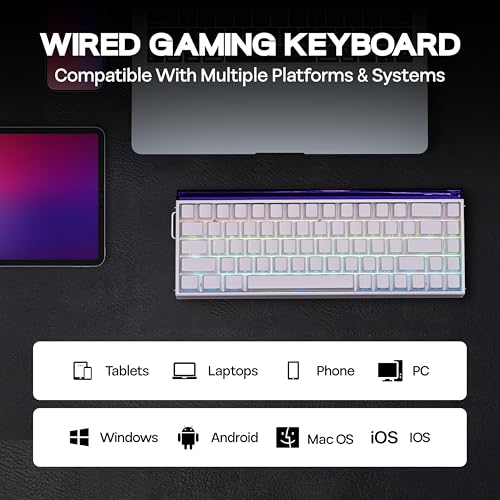 MechLands Aula Hero68 HE Wired Magnetic Gaming Keyboard, Rapid Hall Effect Keyboard with 0.01mm Adjustable Actuation, 8kHz Polling, 5-Layer Sound Dampening, RGB Lightbox & Backlit (White) - Image 5