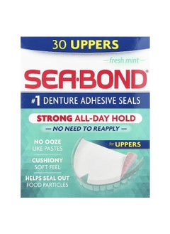 Sea-Bond SeaBond, Denture Adhesive Seals, Fresh Mint, 30 Uppers  - Image 1