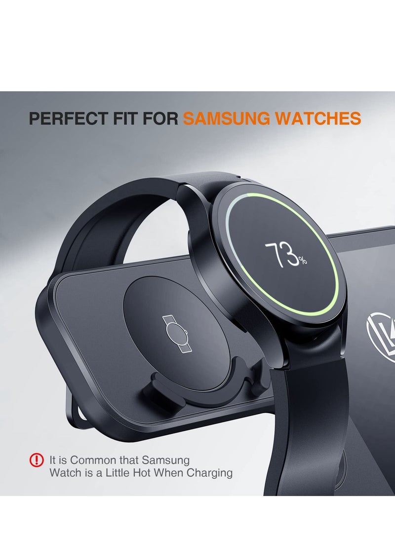 Y&D - Wireless Charging Station for Samsung 3 in 1 Charger Galaxy Watch 4/3/Active 2/1 Compatible with S22 Ultra S21 S20 Note20 Z Flip 4/3 Fold Buds, Black - Image 1
