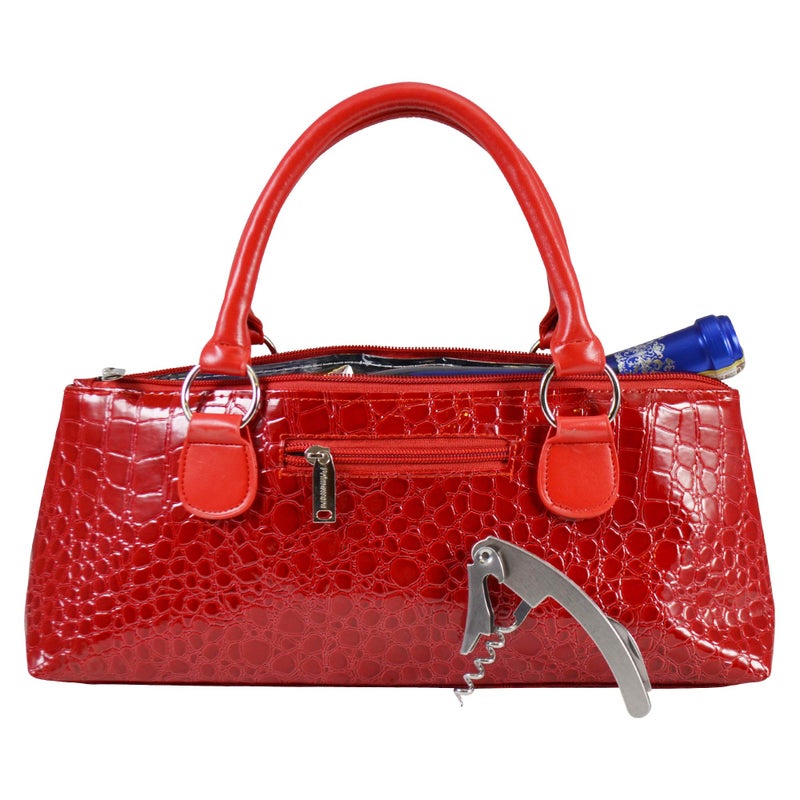 Primeware Wine Clutch Bag (Thermal Insulated) Trendy Womens Carry Tote | Holds Red & White 750Ml Bottles | Trendy Fashion | Incl. Portable Waiter-Style Corkscrew - Image 1
