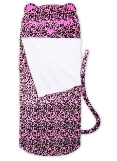 iscream 76" x 28" Faux Sherpa-Lined Silky Fleece Zippered Sleeping Bag - Lush Leopard  - Image 2