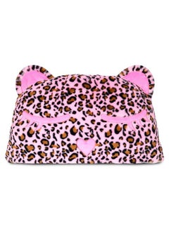 iscream 76" x 28" Faux Sherpa-Lined Silky Fleece Zippered Sleeping Bag - Lush Leopard  - Image 3
