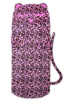 iscream 76" x 28" Faux Sherpa-Lined Silky Fleece Zippered Sleeping Bag - Lush Leopard  - Image 1