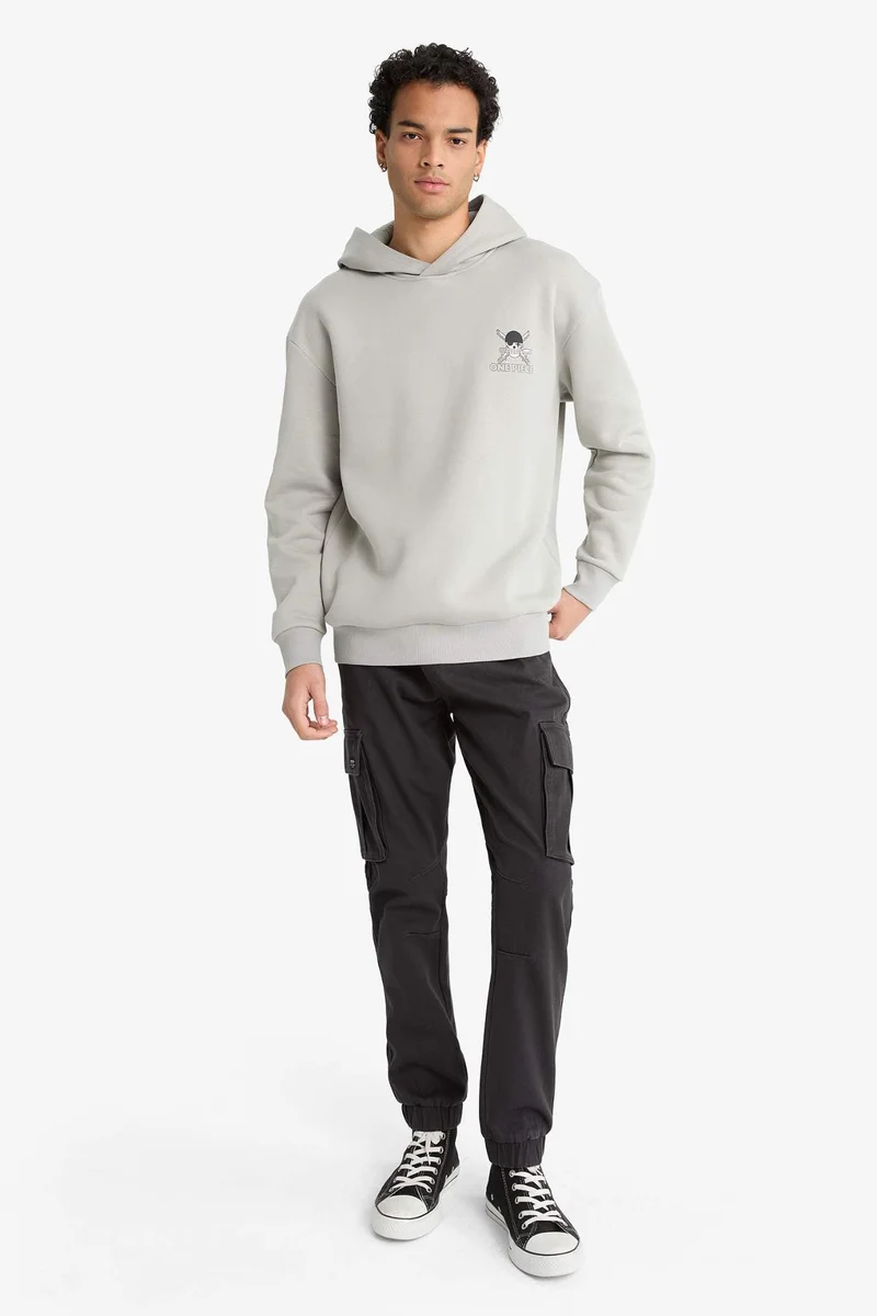 ديفاكتو One Piece Boxy Fit Hooded Printed Sweatshirt