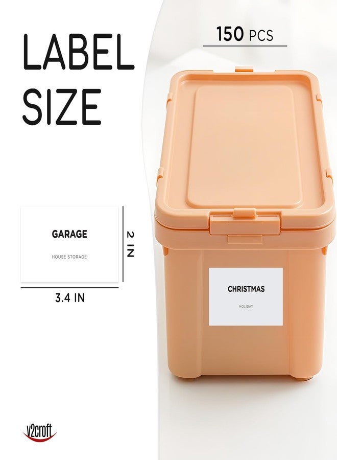 v2croft 150 Storage Bin Labels Household, v2croft Preprinted Minimalist Stickers for Containers Bins, Boxes, Organization Systems, Home Essentials, Water/Oil Resistants - Image 4