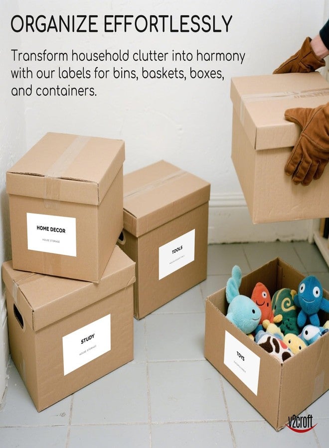 v2croft 150 Storage Bin Labels Household, v2croft Preprinted Minimalist Stickers for Containers Bins, Boxes, Organization Systems, Home Essentials, Water/Oil Resistants - Image 2