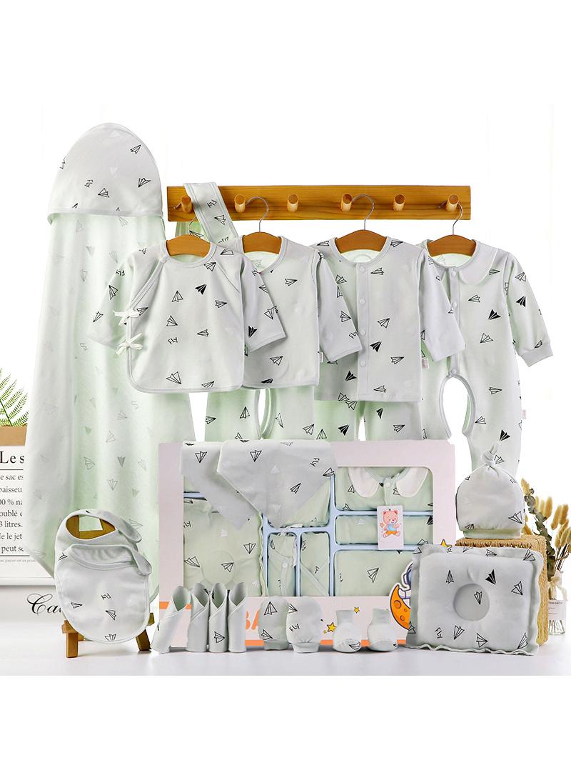Y&D Baby Newborn Essentials Layette Gift Set With Box 22 Piece Baby Girl Boys Gifts Premium Cotton Baby Clothes Accessories Set Fits Newborn Baby Suit Set Cuddle Strap Bib Gloves Saliva Towel Pillow - Image 1
