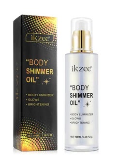 IKZEE Silver Body Shimmer Oil 100ml Body Shimmer Lotion Glow Oil Body Luminizer Oil Glow Lotion for Brightening Body Long Lasting Shimmering Body Oil for Body & Face No.01  - Image 2