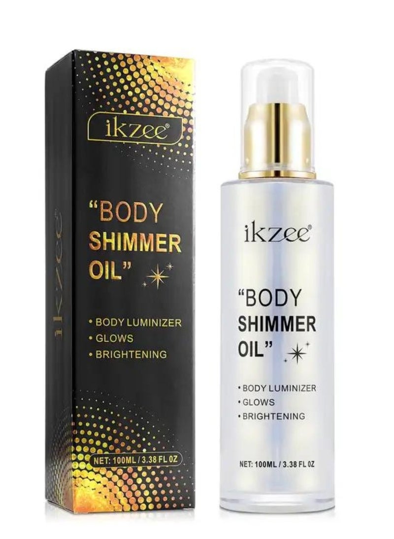IKZEE زيت الجسم الفضي اللامع 100 مل لوشن الجسم اللامع زيت التوهج زيت تلميع الجسم لوشن التوهج لتفتيح الجسم زيت الجسم اللامع طويل الأمد للجسم والوجه رقم 01  - Image 2