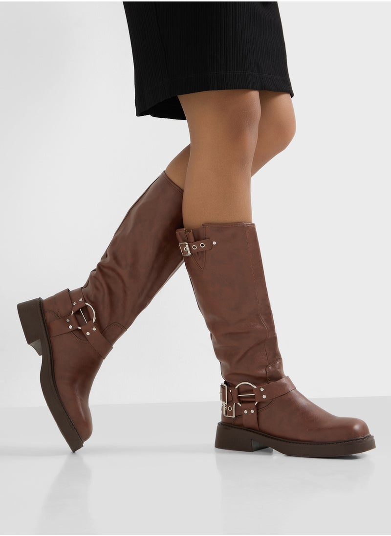 Ginger - Biker Boots With Multiple Buckles - Image 1