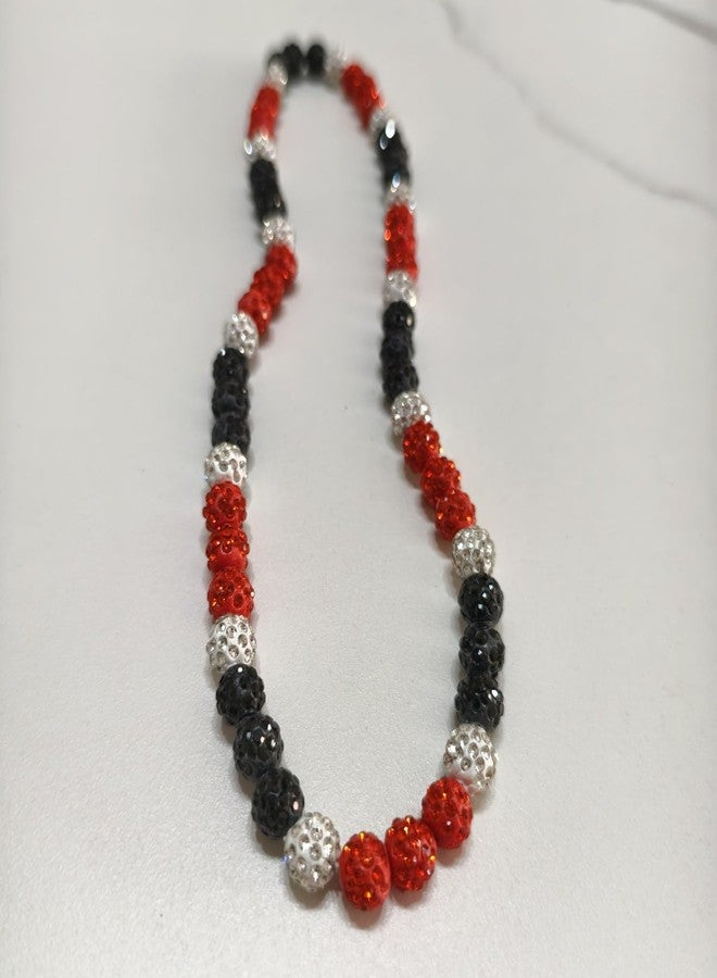 EXPHAIN Philadelphia Phils Baseball Necklace For Men Women Baseballer Inspired Beaded Necklace Unisex Rhinestone Discoball Necklaces Jewelry-gift for baseball team lovers, 20 inches, Rhinestone - Image 2