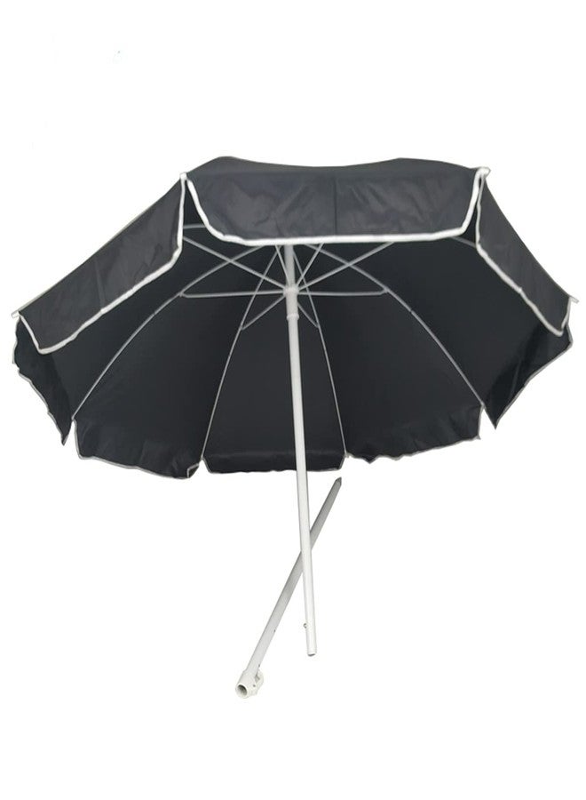 RAINPOPSON Garden Umbrella Black Color With Stand Sun & Rain Protection Outdoor Patio Garden Umbrella 7Ft (Black) - Image 2