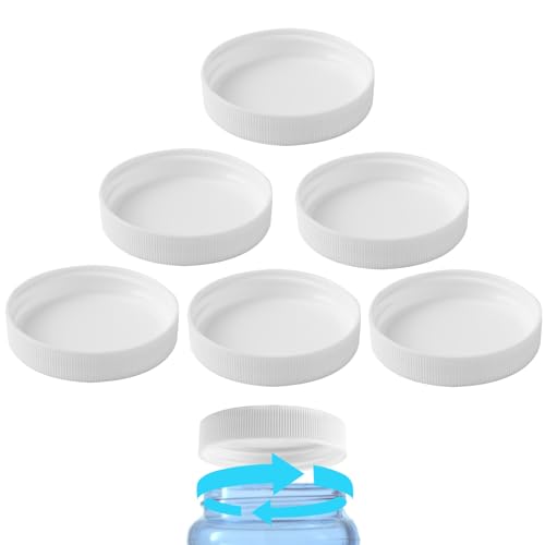 Calvana (6-Pack) Calvana 53mm Reusable Water Jug Caps, Lids for 3 and 5 Gallon Water Jug, Water Bottle Cover Screw Top, Compatible with American Maid Plastic Water Bottles and Jugs Ranging, PP Material, White - Image 1