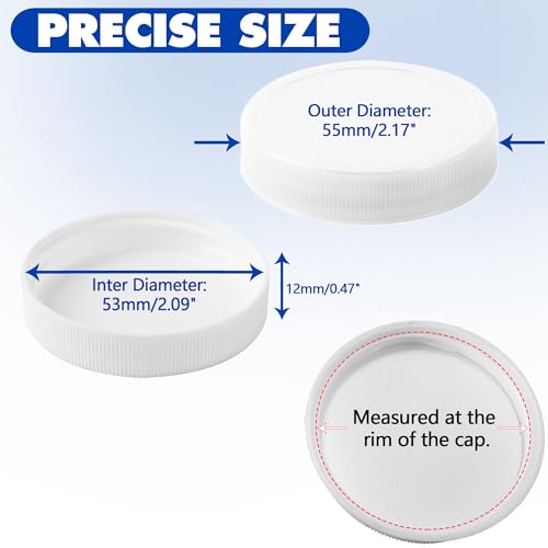 Calvana (6-Pack) Calvana 53mm Reusable Water Jug Caps, Lids for 3 and 5 Gallon Water Jug, Water Bottle Cover Screw Top, Compatible with American Maid Plastic Water Bottles and Jugs Ranging, PP Material, White - Image 3