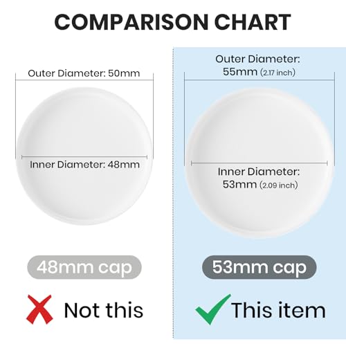 Calvana (6-Pack) Calvana 53mm Reusable Water Jug Caps, Lids for 3 and 5 Gallon Water Jug, Water Bottle Cover Screw Top, Compatible with American Maid Plastic Water Bottles and Jugs Ranging, PP Material, White - Image 2