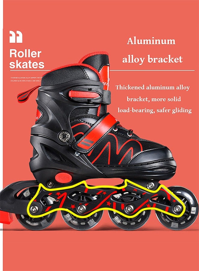 Bukela Roller Skates for Girls and Boys Teens, Adjustable 4 Sizes for Kids Toddler Rollerskates with Light up Wheels, All 8 Wheels Light UP, for Youth Women and Men - Image 4