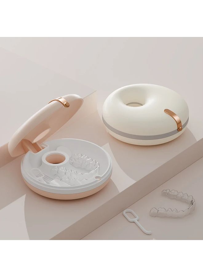 Sakura Pink Portable Retainer Case With Transparent Lid Secure Holder For Braces Aligners Travel - Image 1