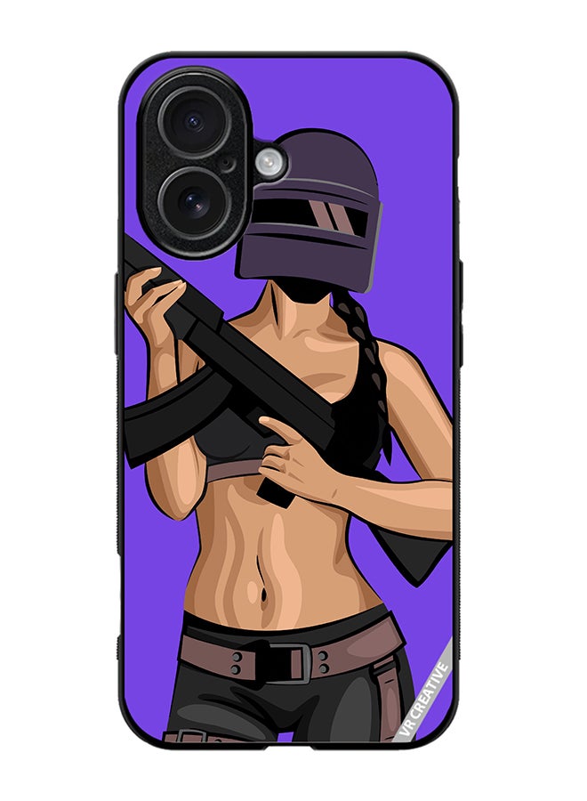 Protective Case Cover For Apple iPhone 17 Pubg Character With A Gun Design Multicolour
