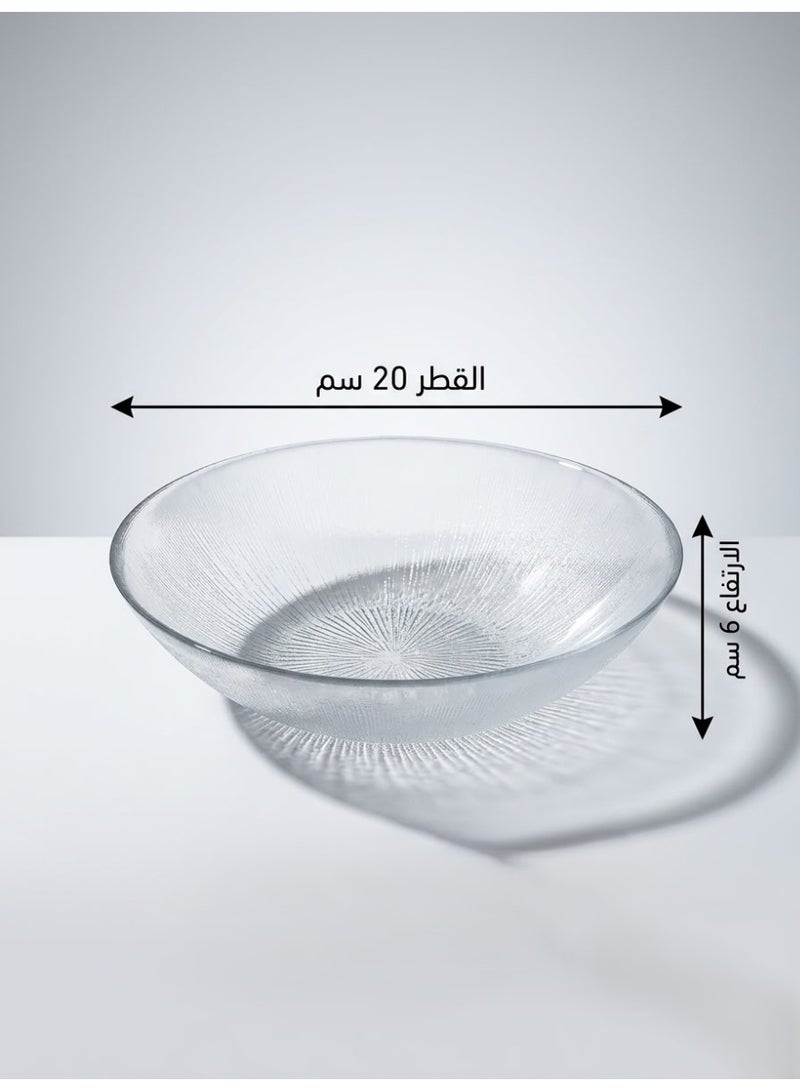 This 3-piece clear glass dinnerware set features a modern and elegant design. - Image 4