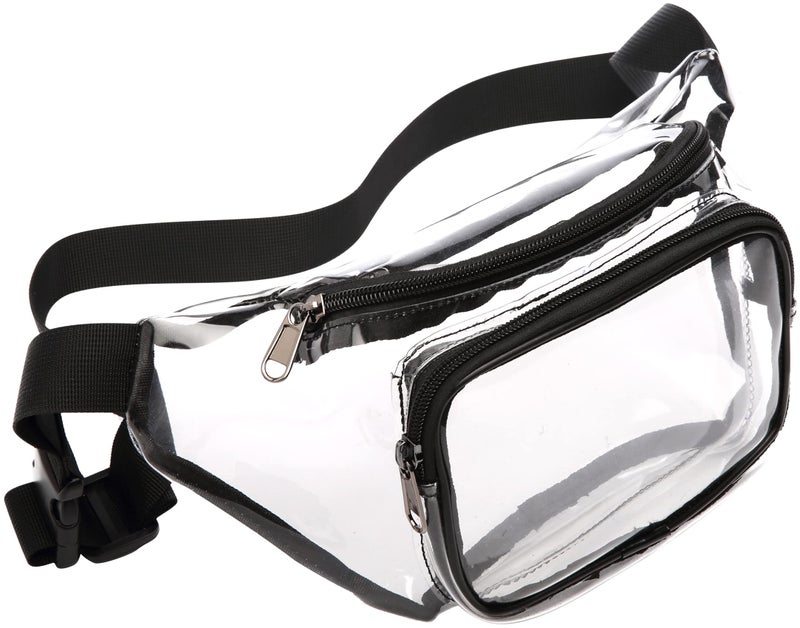 Veckle Clear Fanny Pack Stadium Approved - Clear Bag for Stadium Events Transparent Belt Bag for Women Men, Adjustable Waist Bag for Sports, Concerts, Black - Image 1