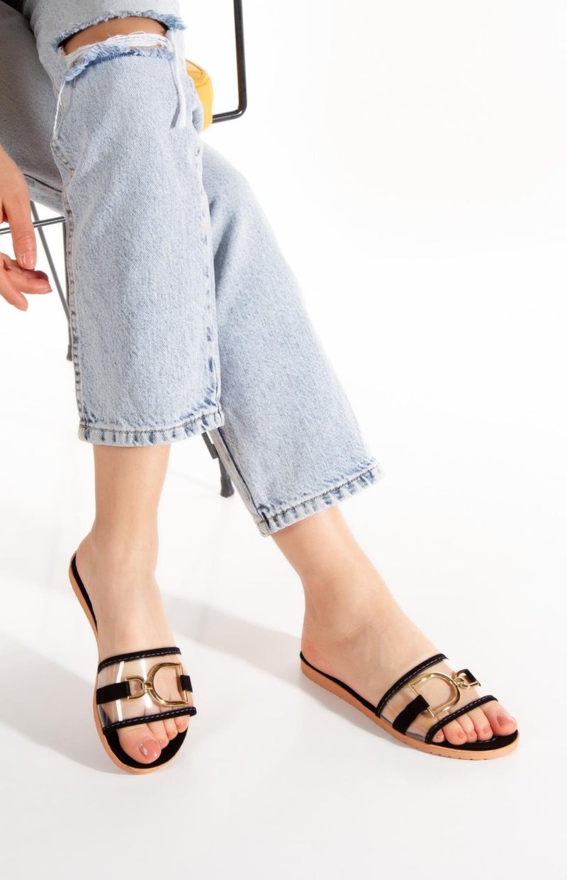 ModaFrato D Buckle Transparent Women's Slippers Outdoor and Indoor Slippers  - Image 1