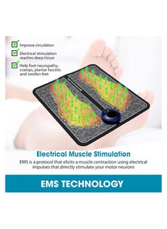 EMS Bio Foot Massage Mat, Portable Electric Foldable Massage Mat with 6 Modes and 9 Intensity Levels, Relieve Muscle Stiffness and Pain Relief for Feet and Legs, USB Rechargeable - pzsku/Z88922CC5091F45BE464BZ/45/_/1702912228/969b22a2-bdbe-472a-92bf-edeaa5dbf103