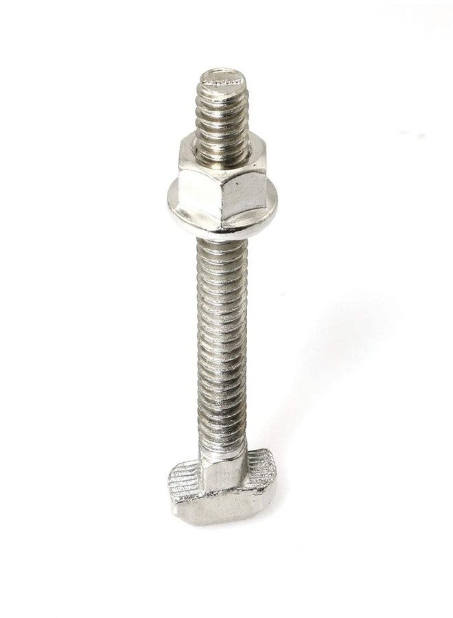PZRT 8 Sets M6 x 30mm Hammer Head Bolt T Screw, M6 Hexagon Flange Nuts Set, Carbon Steel Nickel Plated for 3030 Series Standard 6mm T-Slot Aluminum Profile - Image 4
