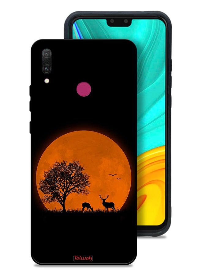 Tolwak Huawei Y9 (2019) Protective Case Cover Evening Moon Art - Image 1