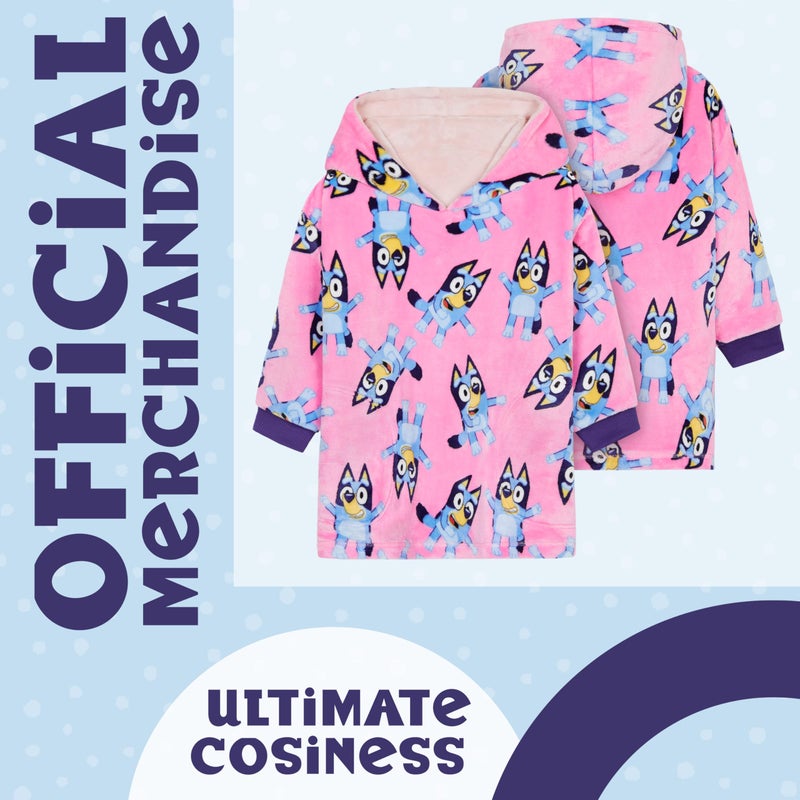 بلوي Hoodie Bluey بطانية للأطفال دافئ دافئ هدايا فتيات بطانية يمكن ارتداؤ - Image 5