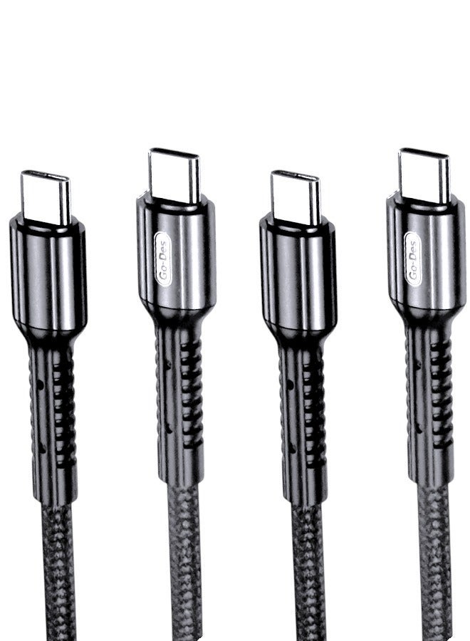 جو-ديز كيبل شحن سريع نوع سي 60 واط بطول 1 متر يدعم شحن سريع بتقنية بي دي 3.0 بـ5 أمبير لسلسلة آيفون 15 و تابلت ولابتوب وجوال وأجهزة أندرويد وماك بوك برو/اير وايباد برو/اير وسامسونج جالكسي وهواوي وشاومي 2 قطع - Image 2