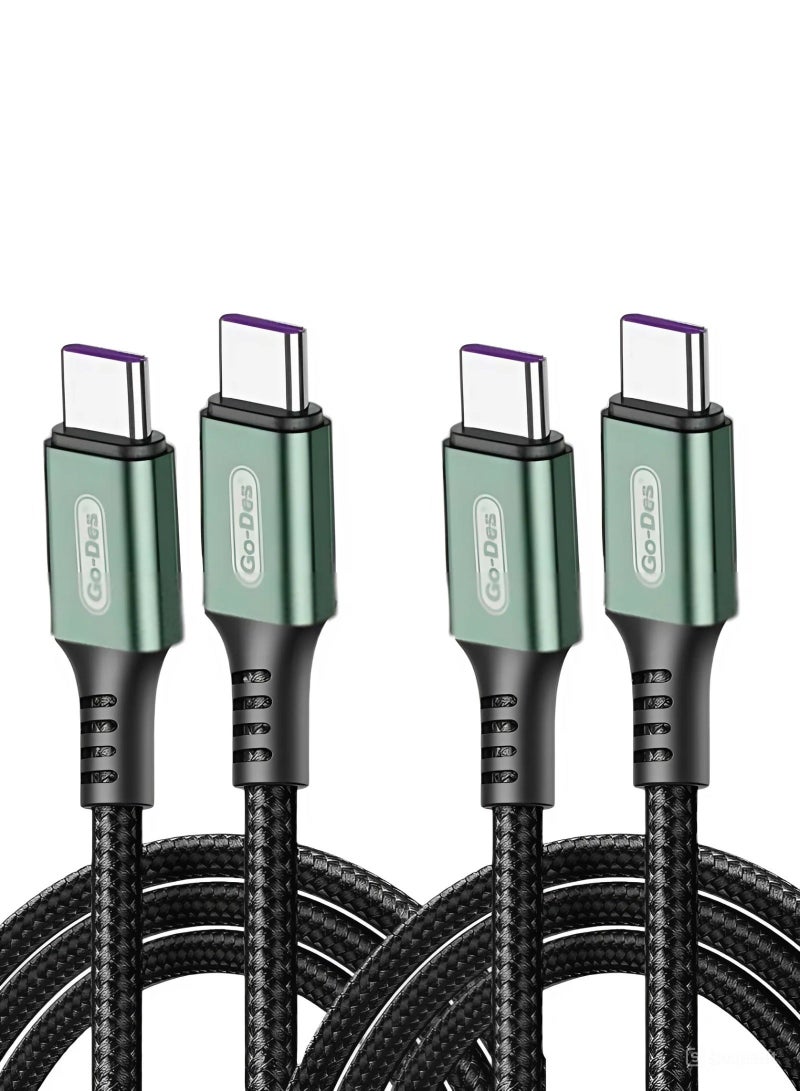 جو-ديز كيبل شحن سريع نوع سي 60 واط بطول 1 متر يدعم شحن سريع بتقنية بي دي 3.0 بـ5 أمبير لسلسلة آيفون 15 و تابلت ولابتوب وجوال وأجهزة أندرويد وماك بوك برو/اير وايباد برو/اير وسامسونج جالكسي وهواوي وشاومي 2 قطع - Image 1