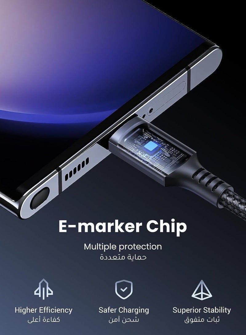 جو-ديز كيبل شحن سريع نوع سي 60 واط بطول 1 متر يدعم شحن سريع بتقنية بي دي 3.0 بـ5 أمبير لسلسلة آيفون 15 و تابلت ولابتوب وجوال وأجهزة أندرويد وماك بوك برو/اير وايباد برو/اير وسامسونج جالكسي وهواوي وشاومي 2 قطع - Image 4