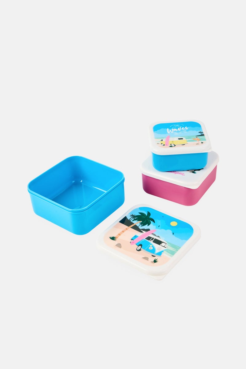 Puckator 3 Piece Lunch boxes Set, Blue - Image 3