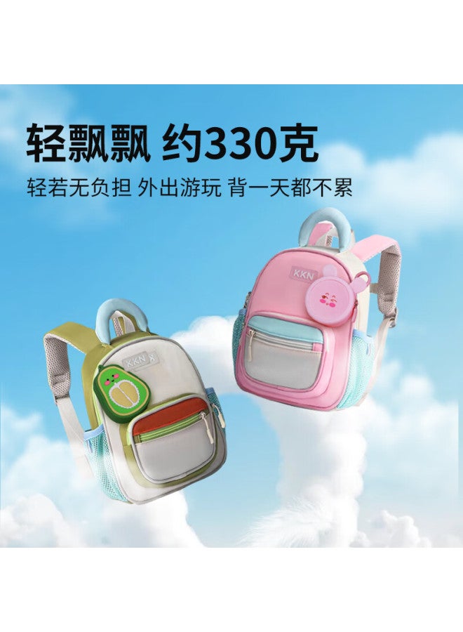 Kkn Kids Pendant Small Backpack Lightweight Water-resistant Outdoor Travel Hiking Kindergarten Primary School Bag Green Grass