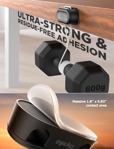Chfeila Magnetic Cable Clips - Chfeila 4Pack [Dual Slot] [360°Rotating & Twist-Lock] Cord Management, Adhesive Phone Charging Keeper, Wire Organizer Holder for Nightstand, Home Office Desk Accessories Decor - Image 4