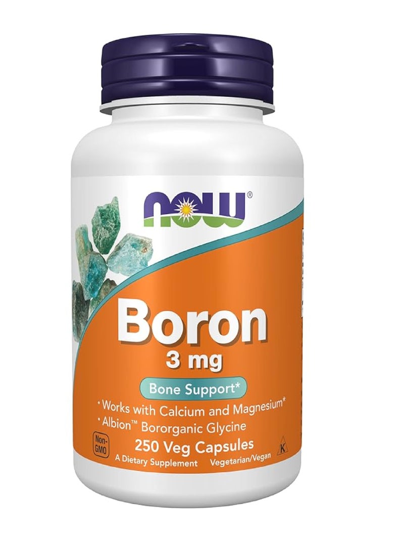 NOW BORON 3MG VEG.CAP 250'S