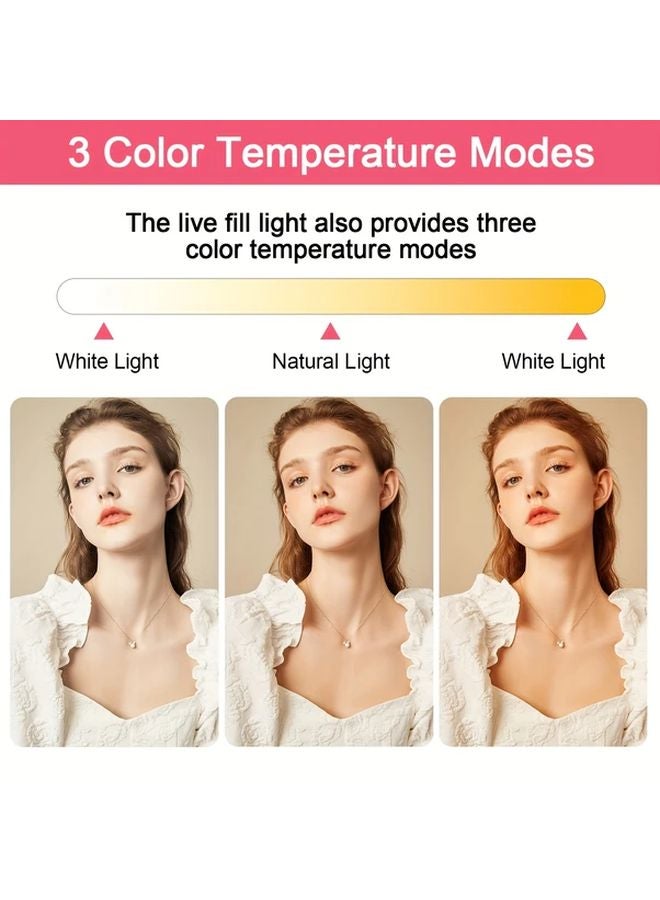 12 بوصة ضوء دائري أسود مع ثلاثة أوضاع حامل أرضي ثلاثي القوائم للبث المباشر ومكياج التصوير - Image 5