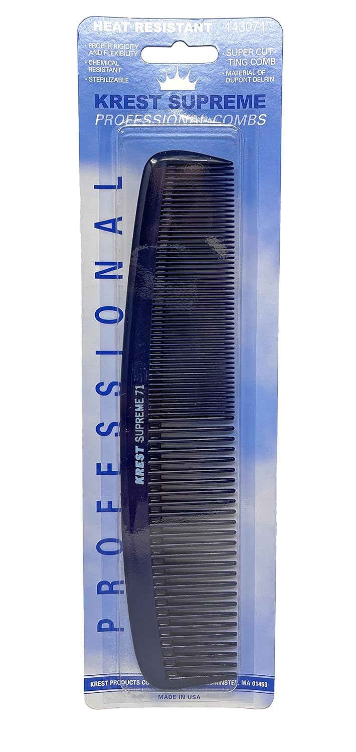 Krest Supreme 71 Combs Heat And Chemical Resistant Cutting Large Regal Blue 1 Pc XLarge