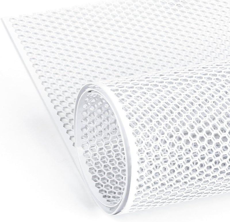 AggAuto Universal 40"x13" Car Grill Mesh - Aluminum Alloy Automotive Grille Insert Bumper Honeycomb Hole 6mm Spacing 1mm, One of the Most Multifunctional Shape Grids 100x33cm White - Image 1