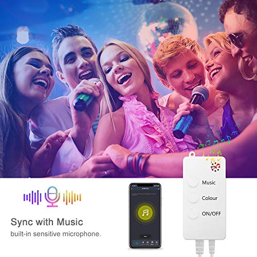 protium Polycarbonate Smart LED Dimming RGB Music Controller Compatible With Alexa And Google With Built-In Mic And IR Remote, Multicolour - Image 3