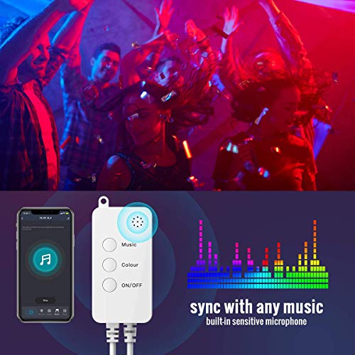 protium Polycarbonate Smart LED Dimming RGB Music Controller Compatible With Alexa And Google With Built-In Mic And IR Remote, Multicolour - Image 4