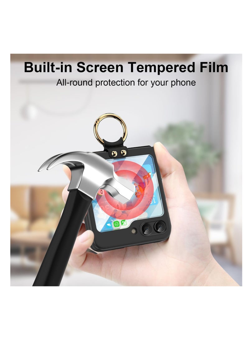 Aookay - Compatible with Samsung Galaxy Z Flip 6 Case, Built-in Small Screen Screen Protector, Shockproof Hard Case with Ring Bracket for Samsung Galaxy Z Flip 6 5G - Image 1