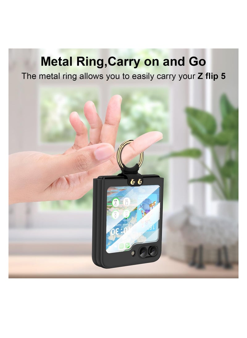 Aookay - Compatible with Samsung Galaxy Z Flip 6 Case, Built-in Small Screen Screen Protector, Shockproof Hard Case with Ring Bracket for Samsung Galaxy Z Flip 6 5G - Image 1