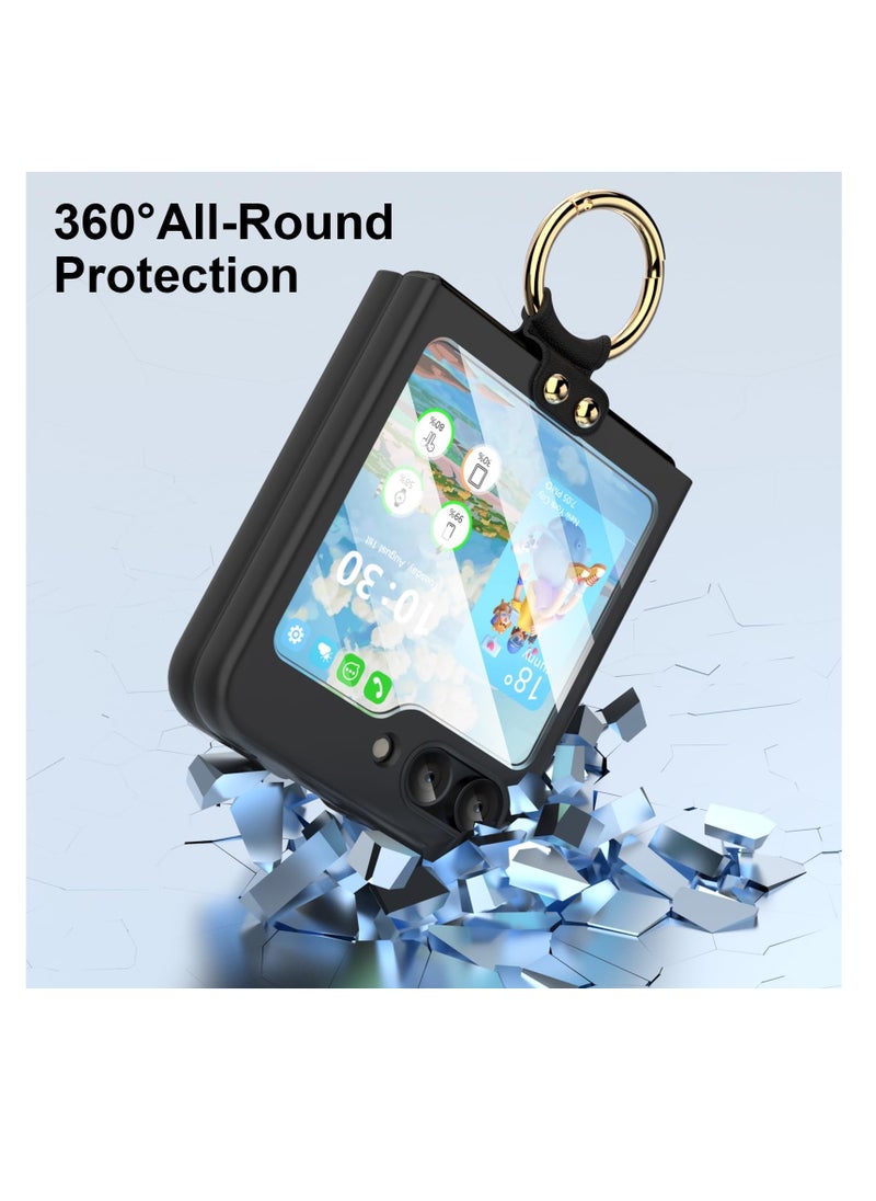Aookay - Compatible with Samsung Galaxy Z Flip 6 Case, Built-in Small Screen Screen Protector, Shockproof Hard Case with Ring Bracket for Samsung Galaxy Z Flip 6 5G - Image 1