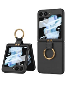 Compatible with Samsung Galaxy Z Flip 6 Case, Built-in Small Screen Screen Protector, Shockproof Hard Case with Ring Bracket for Samsung Galaxy Z Flip 6 5G