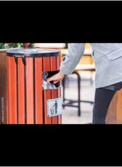 ABBASALI trashcan Round Metal in/Outdoor Dustbins Paper Storage Bins Large Wood with Ashtray Peel Bucket Waste Recycling Compost Bins Gallon  - Image 2