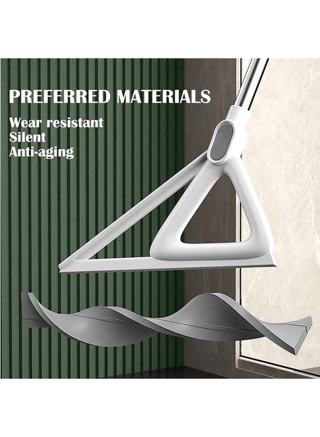 ممسحة تنظيف زجاج النوافذ، مكنسة سحرية متعددة الوظائف، مكنسة سيليكون بمقبض طويل قابل للتعديل، مكنسة كنس وكشط 2 في 1 لتنظيف الأرضيات المنزلية، مناسبة لتنظيف بقع الماء والشعر والغبار - Image 3