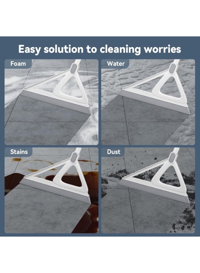 ممسحة تنظيف زجاج النوافذ، مكنسة سحرية متعددة الوظائف، مكنسة سيليكون بمقبض طويل قابل للتعديل، مكنسة كنس وكشط 2 في 1 لتنظيف الأرضيات المنزلية، مناسبة لتنظيف بقع الماء والشعر والغبار - Image 4