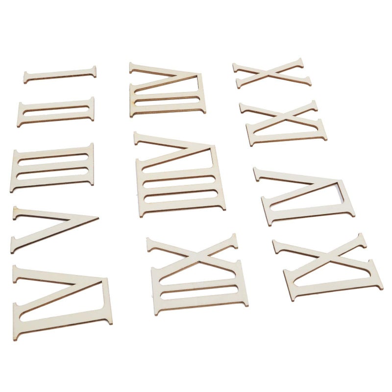 Hand Made Wooden Roman Numerals Clock Kit 12Pcs DIY Numbers - Image 3