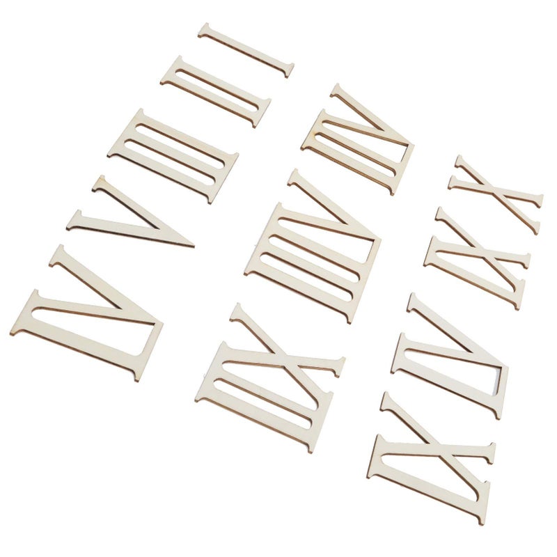 Hand Made Wooden Roman Numerals Clock Kit 12Pcs DIY Numbers - Image 2